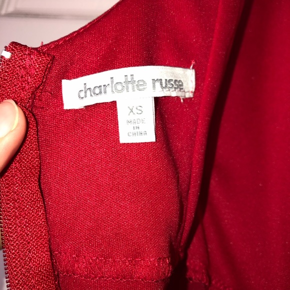 Short, Red, Lace Dress - Picture 3 of 4